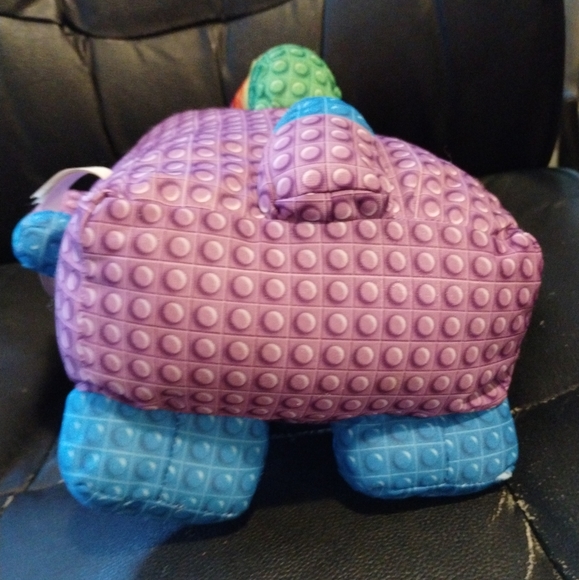 ✓Nanco International Purple Blue Pixel Block Narwhal Whale Unicorn Plush Toy 14" - Picture 4 of 16